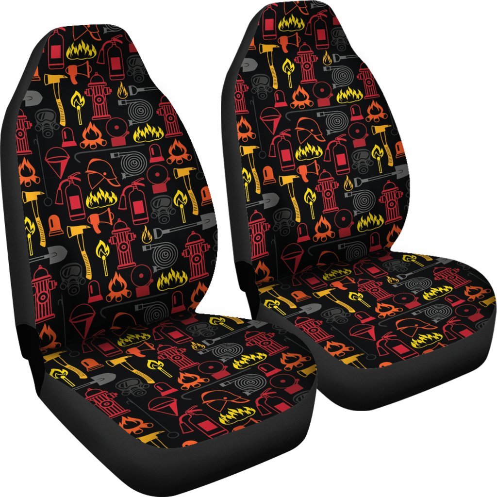 Print Pattern Firefighter Universal Fit Car Seat Cover-grizzshop