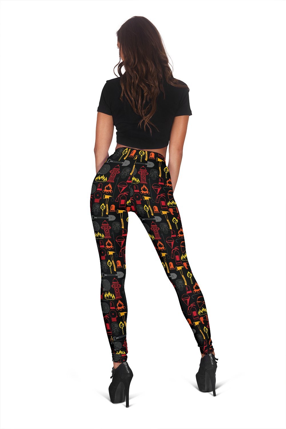 Print Pattern Firefighter Women Leggings-grizzshop