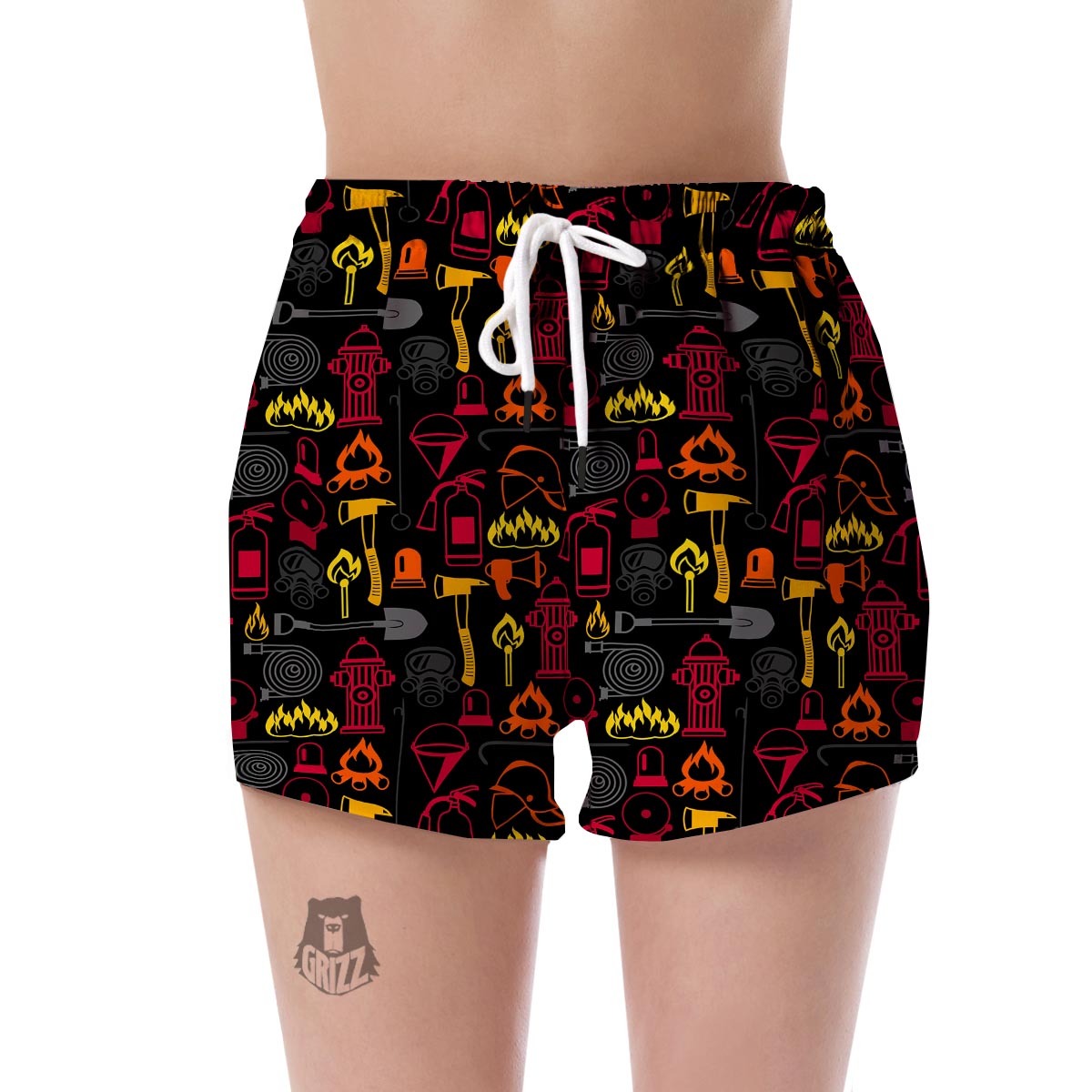 Print Pattern Firefighter Women's Shorts-grizzshop