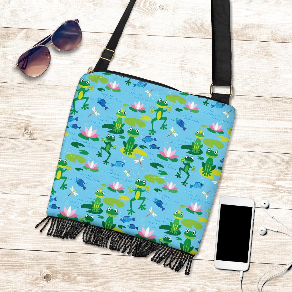 Print Pattern Frog Crossbody Bags-grizzshop