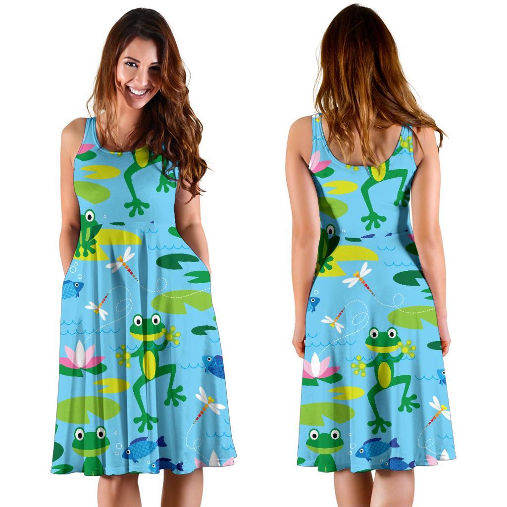 Print Pattern Frog Dress-grizzshop