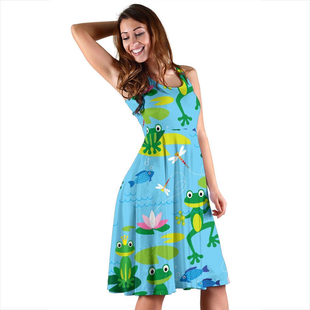 Print Pattern Frog Dress-grizzshop