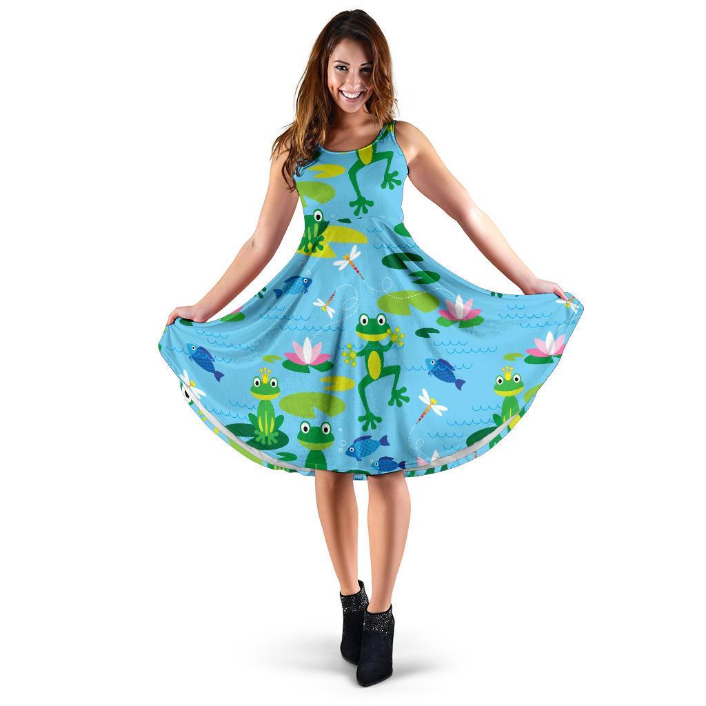 Print Pattern Frog Dress-grizzshop