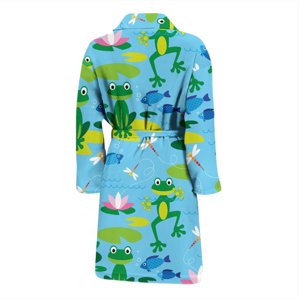 Print Pattern Frog Men Long Robe-grizzshop