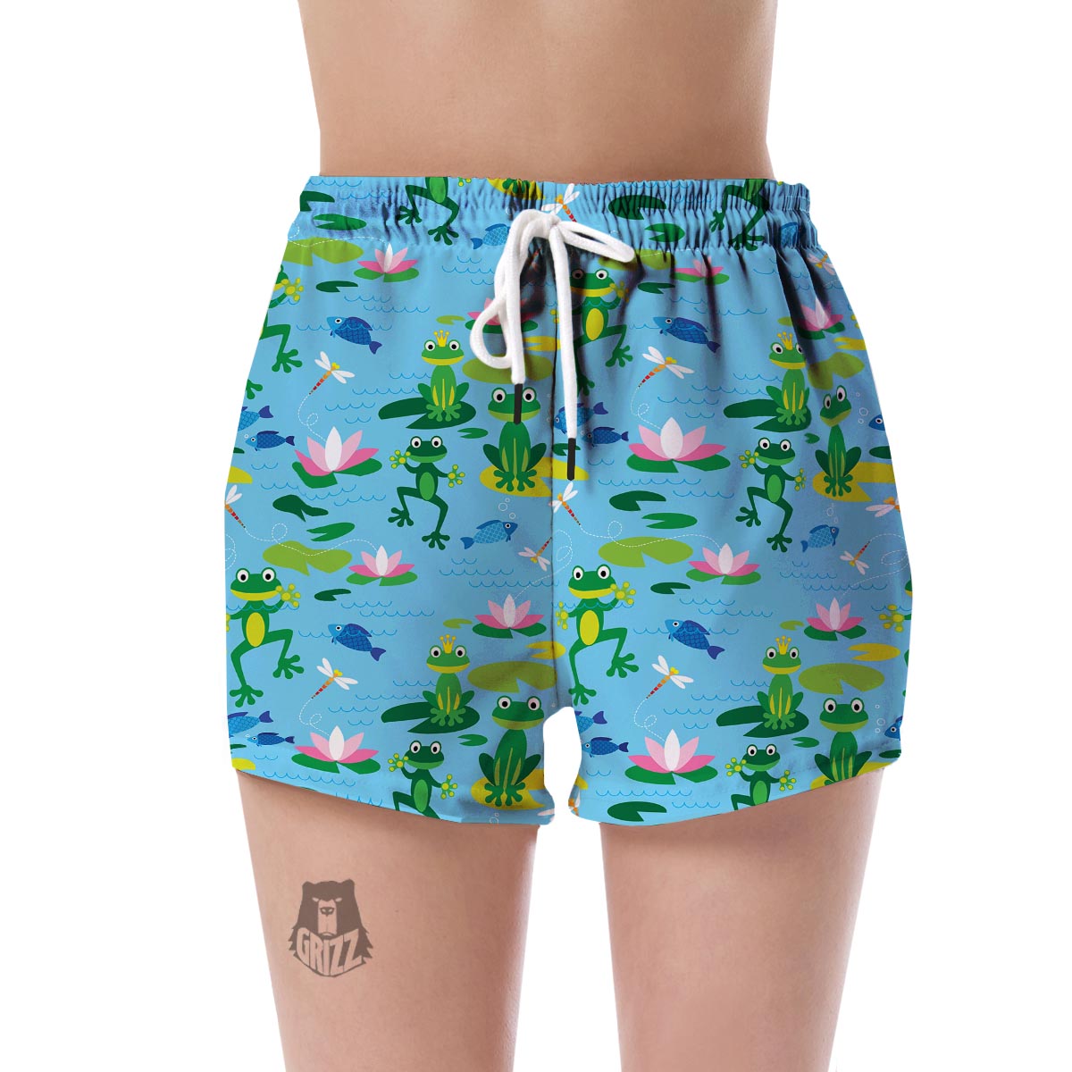 Print Pattern Frog Women's Shorts-grizzshop