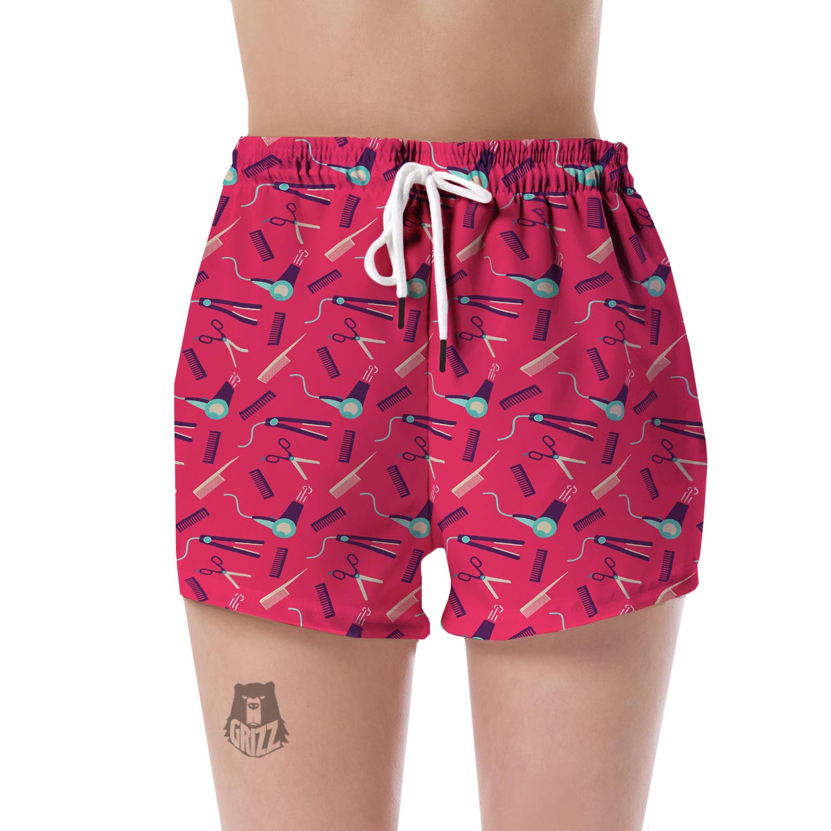 Print Pattern Hair Stylist Women's Shorts-grizzshop