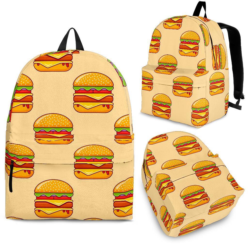 Print Pattern Hamburger Backpack-grizzshop