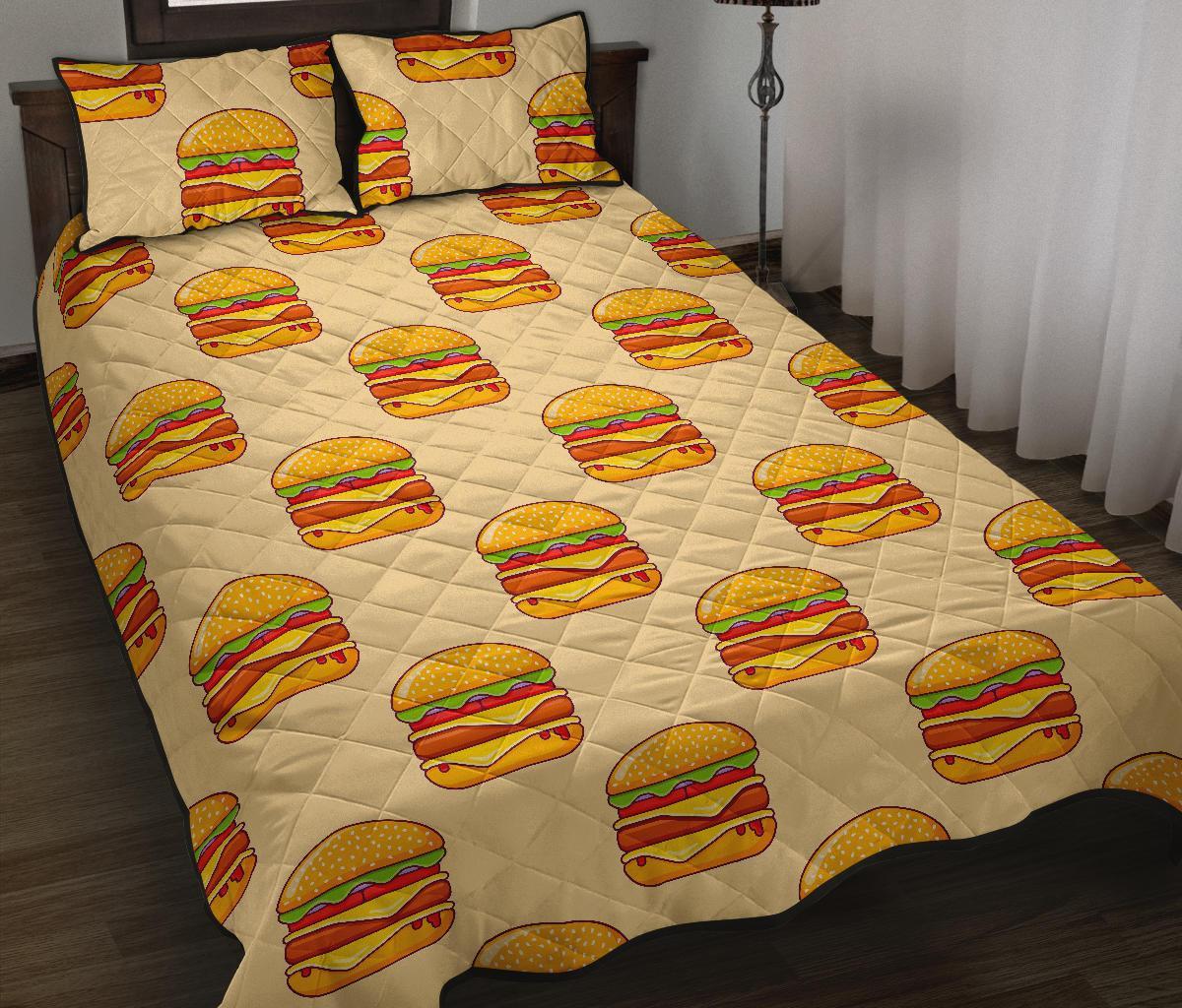 Print Pattern Hamburger Bed Set Quilt-grizzshop