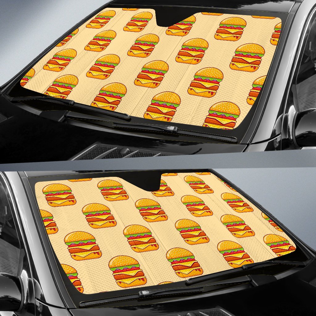 Print Pattern Hamburger Car Sun Shade-grizzshop
