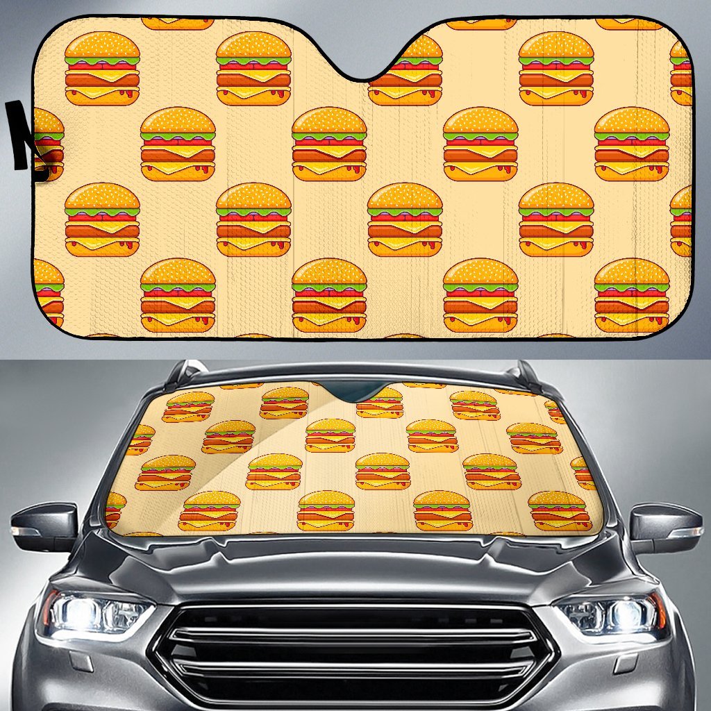 Print Pattern Hamburger Car Sun Shade-grizzshop