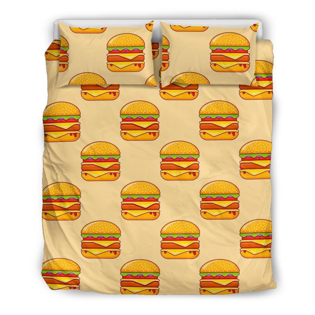 Print Pattern Hamburger Duvet Cover Bedding Set-grizzshop