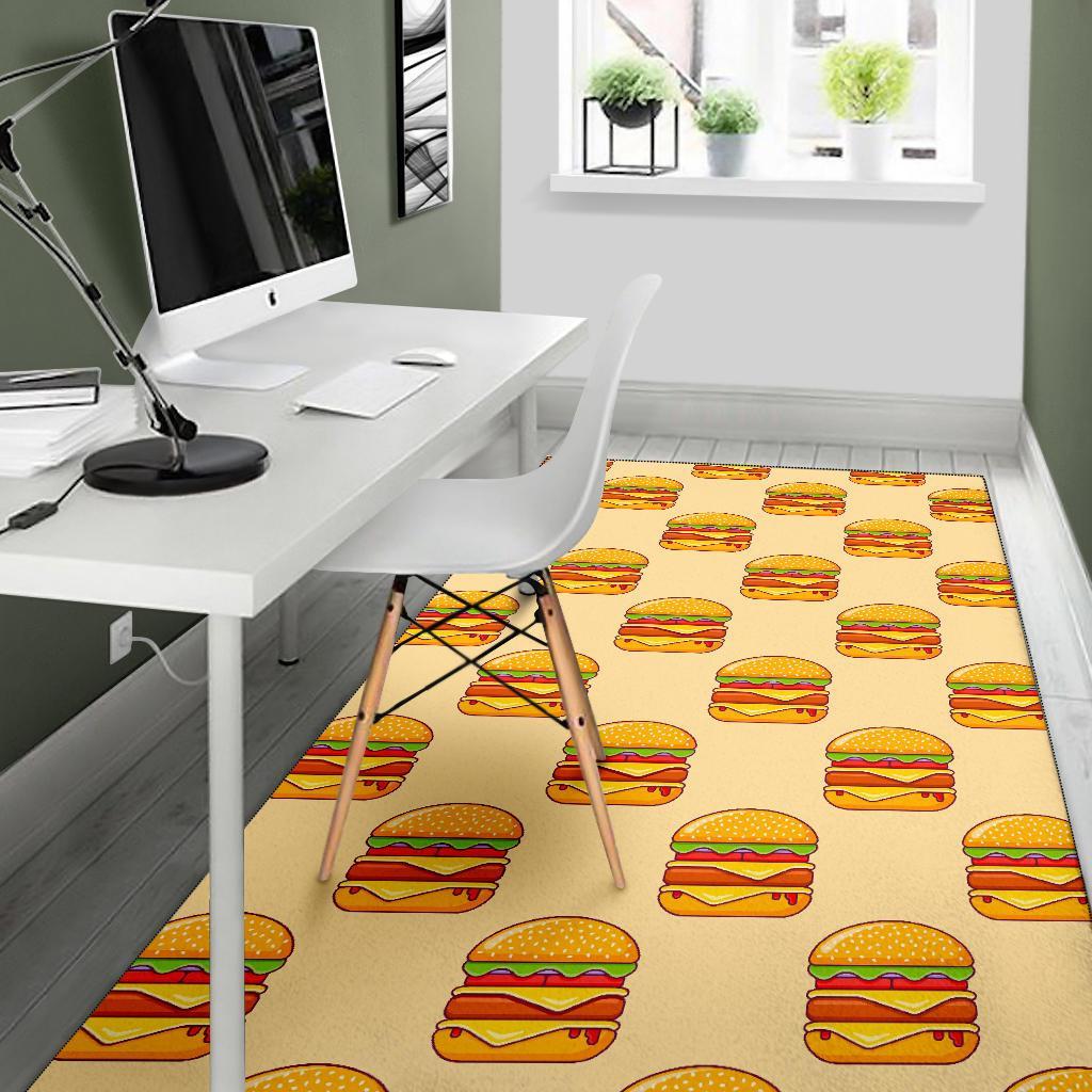 Print Pattern Hamburger Floor Mat-grizzshop