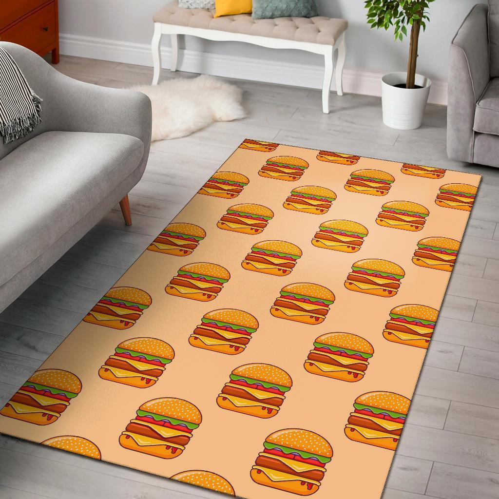 Print Pattern Hamburger Floor Mat-grizzshop