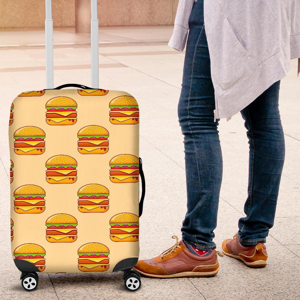 Print Pattern Hamburger Luggage Cover Protector-grizzshop