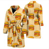 Print Pattern Hamburger Men Long Robe-grizzshop