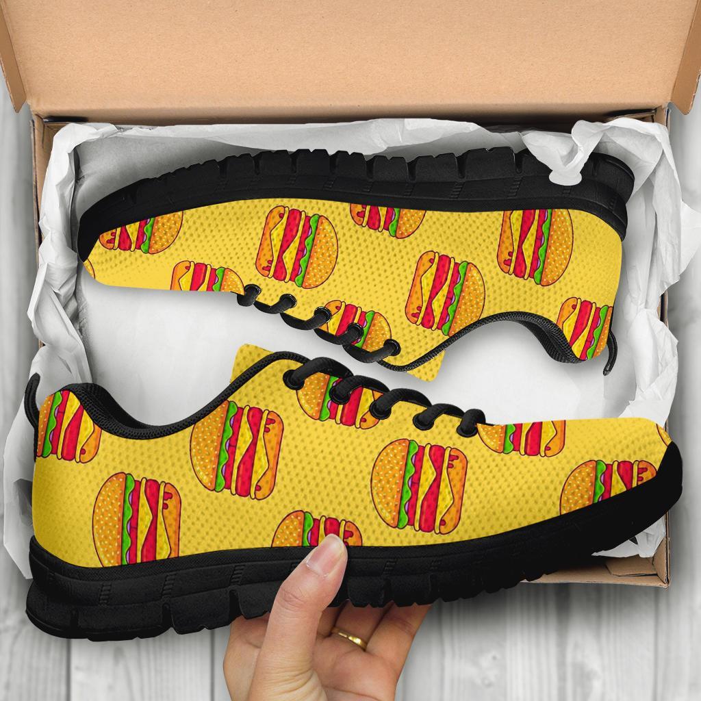 Print Pattern Hamburger Sneaker Shoes For Men Women-grizzshop