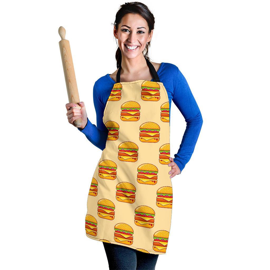 Print Pattern Hamburger Women's Apron-grizzshop