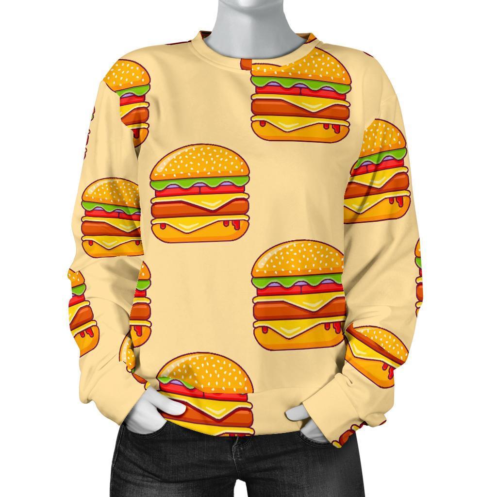 Print Pattern Hamburger Women's Sweatshirt-grizzshop