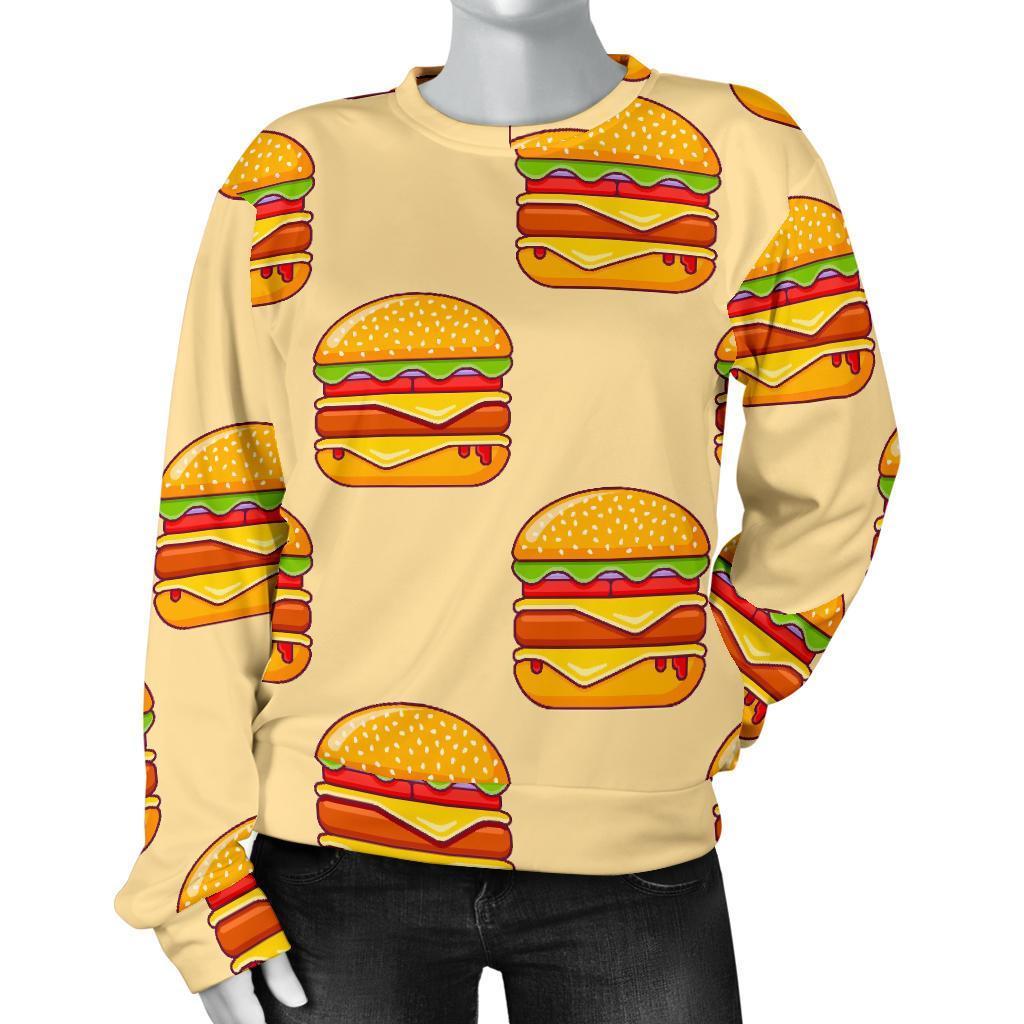 Print Pattern Hamburger Women's Sweatshirt-grizzshop