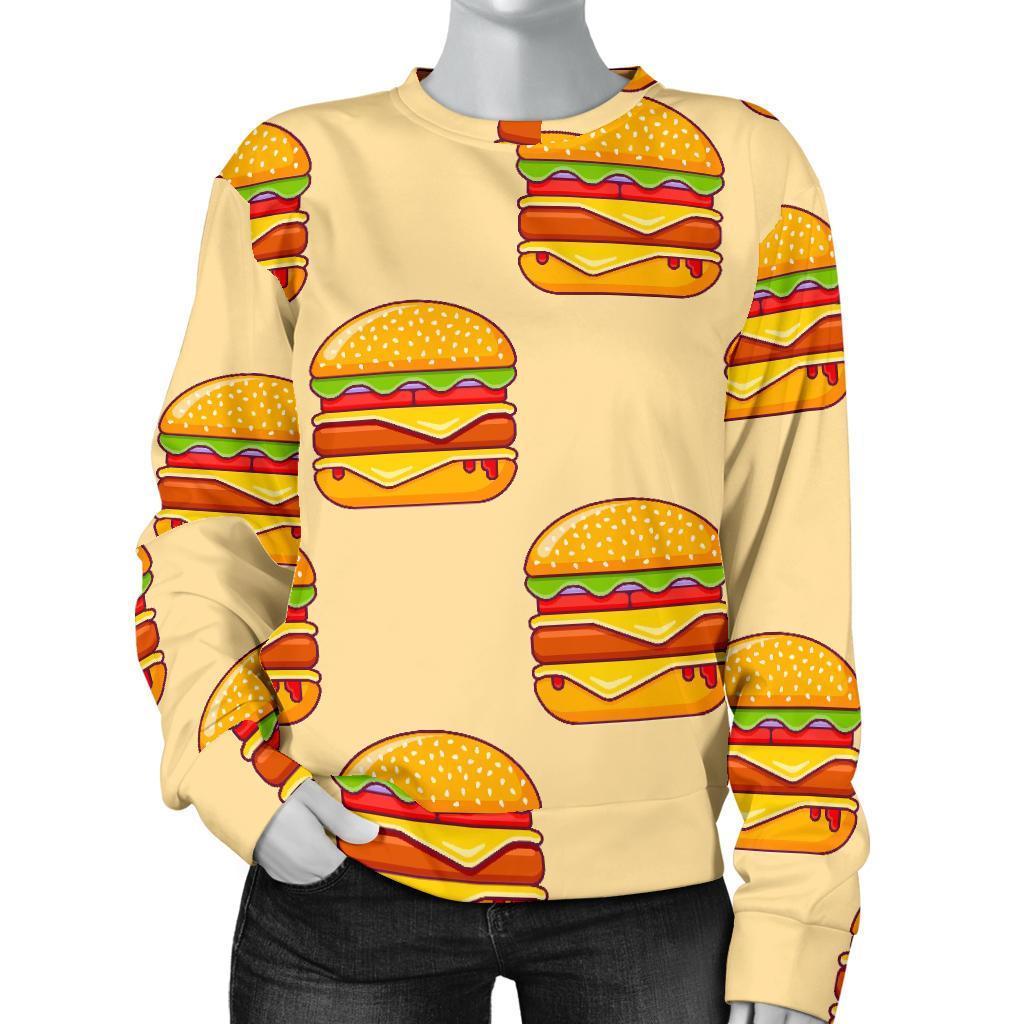 Print Pattern Hamburger Women's Sweatshirt-grizzshop