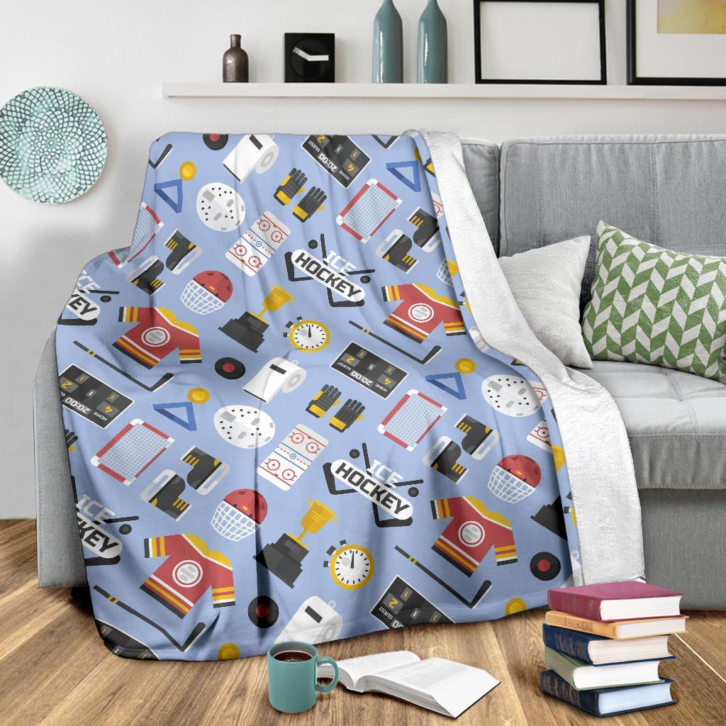 Print Pattern Hockey Blanket-grizzshop