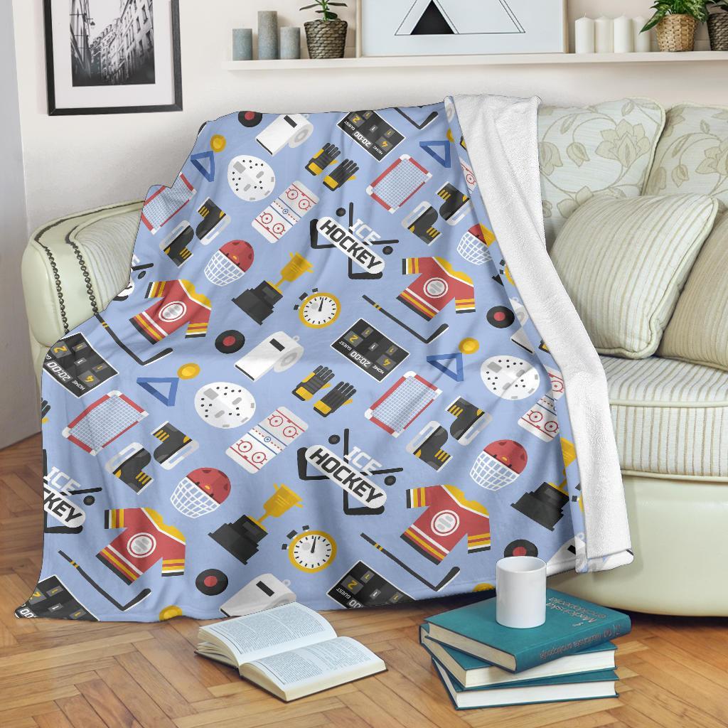 Print Pattern Hockey Blanket-grizzshop