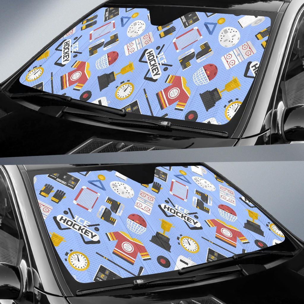 Print Pattern Hockey Car Sun Shade-grizzshop
