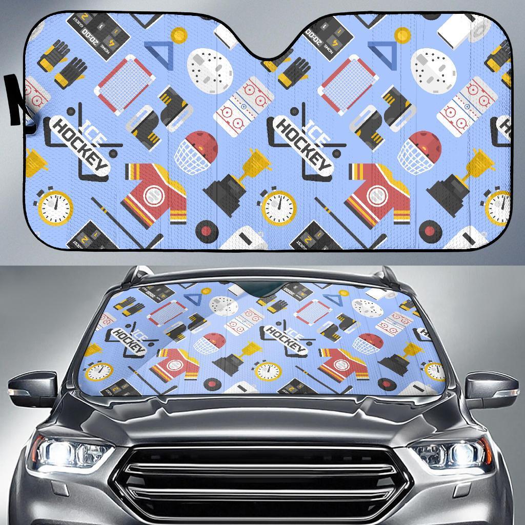 Print Pattern Hockey Car Sun Shade-grizzshop