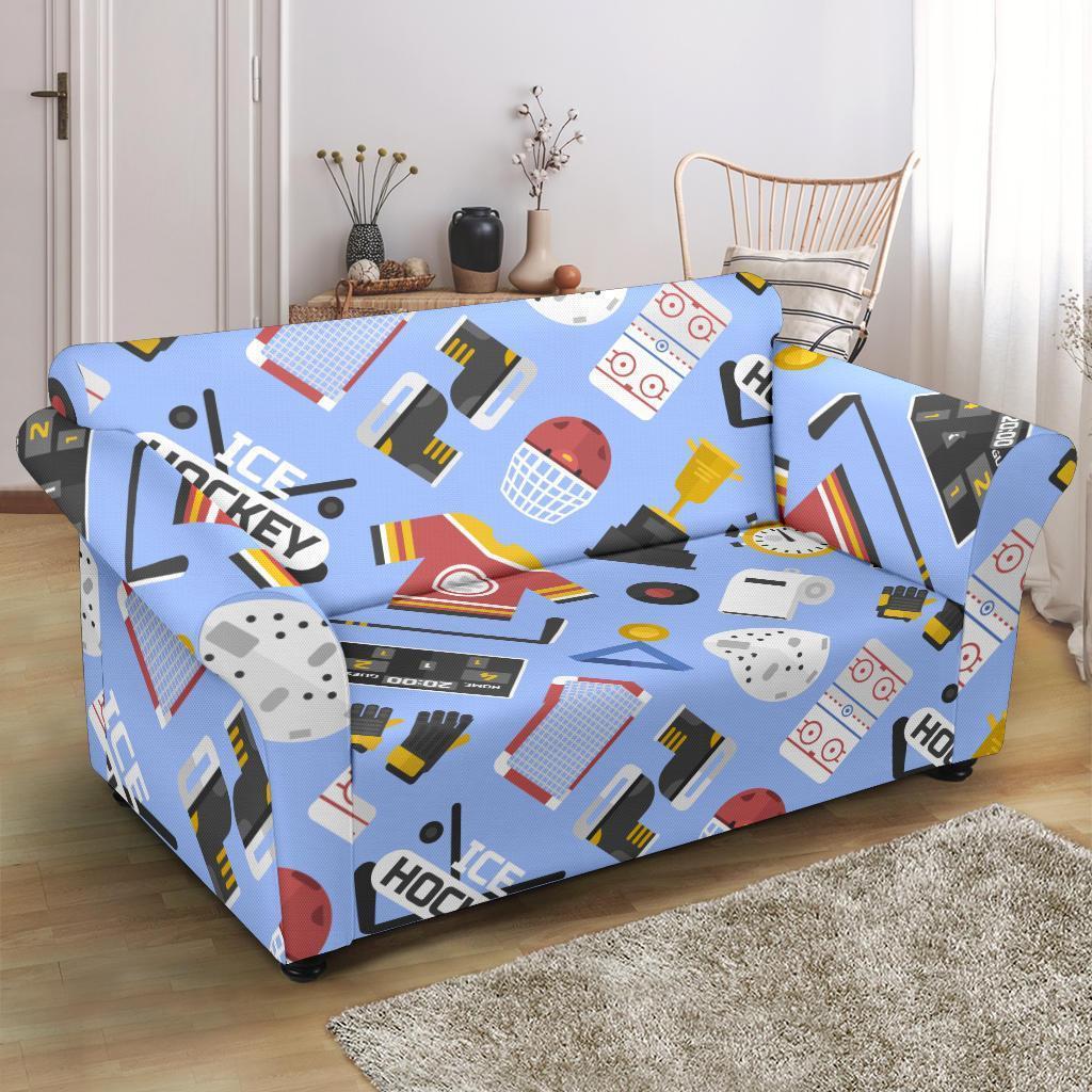 Print Pattern Hockey Loveseat Cover-grizzshop