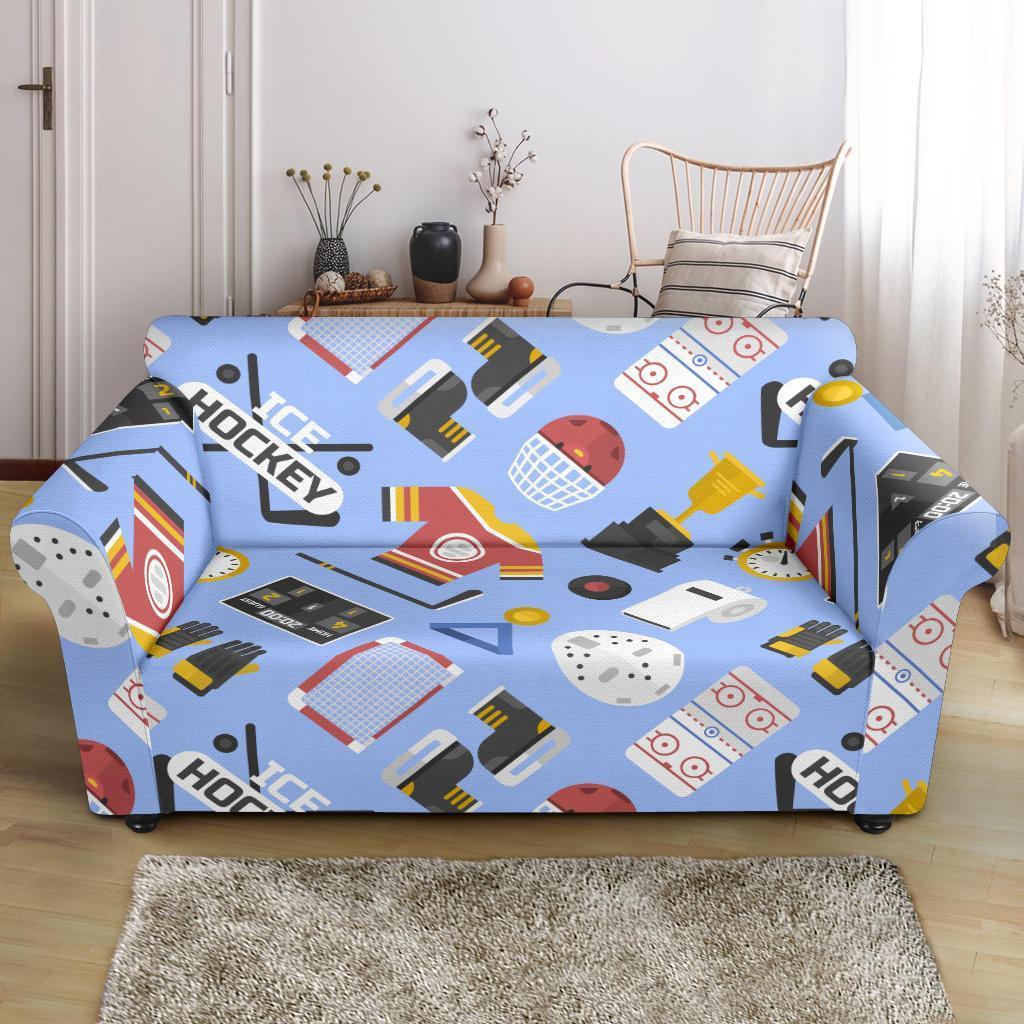 Print Pattern Hockey Loveseat Cover-grizzshop