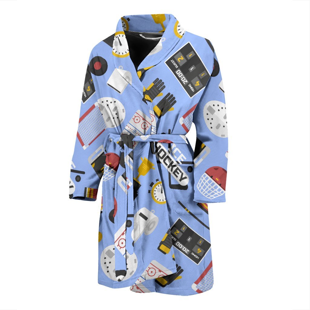 Print Pattern Hockey Men Long Robe-grizzshop