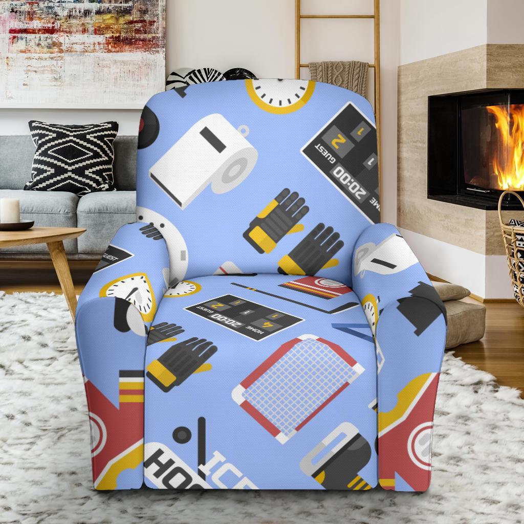 Print Pattern Hockey Recliner Cover-grizzshop