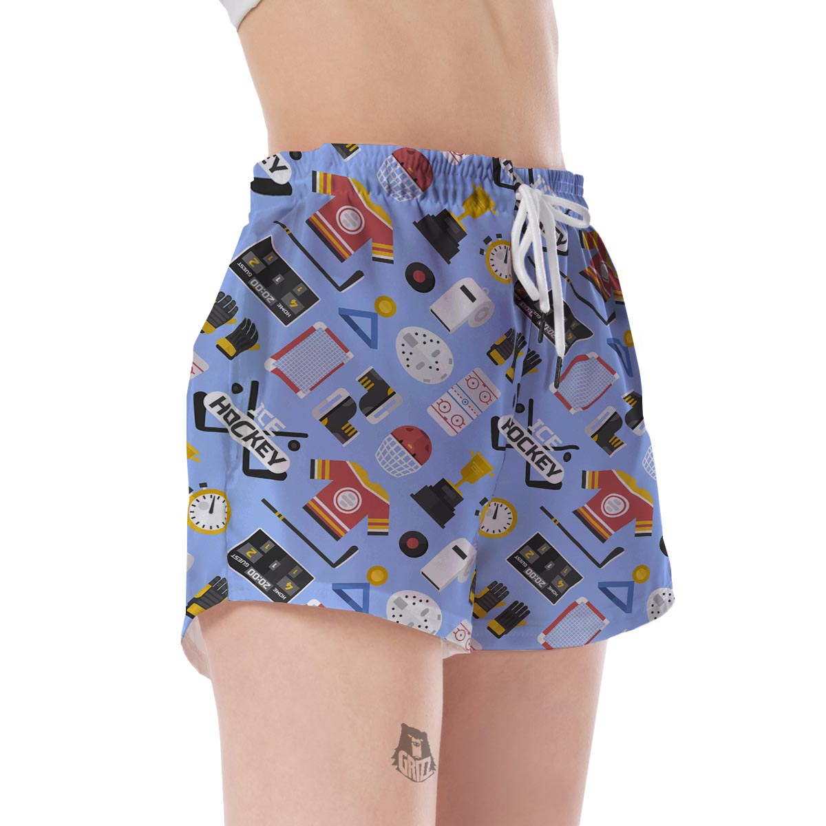 Print Pattern Hockey Women's Shorts-grizzshop
