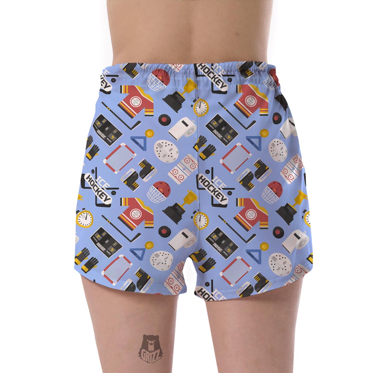 Print Pattern Hockey Women's Shorts-grizzshop