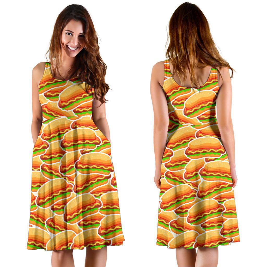 Print Pattern Hot Dog Dress-grizzshop