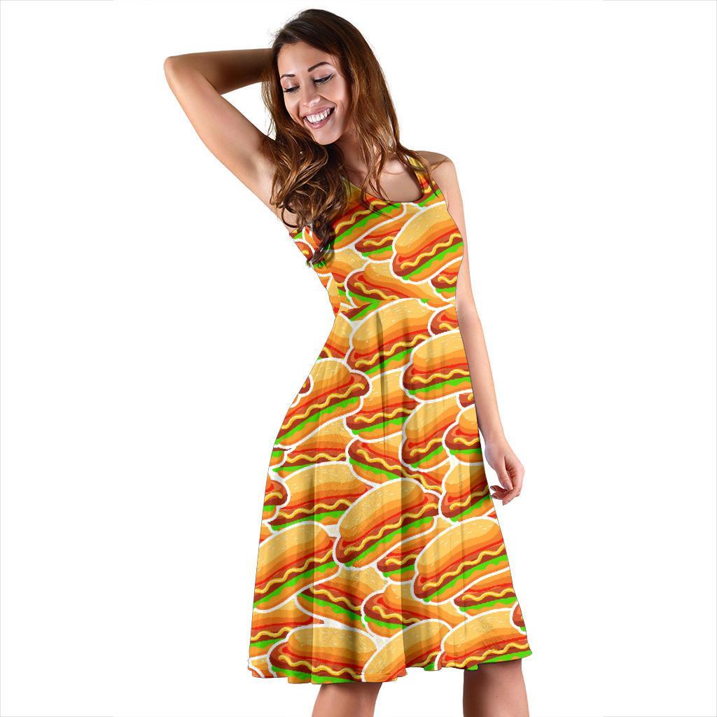 Print Pattern Hot Dog Dress-grizzshop