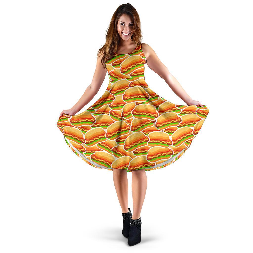 Print Pattern Hot Dog Dress-grizzshop