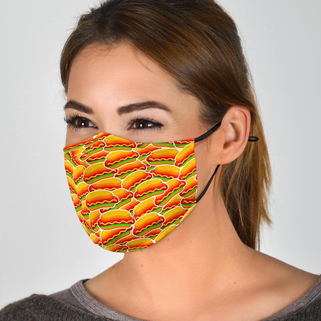 Print Pattern Hot Dog Face Mask-grizzshop