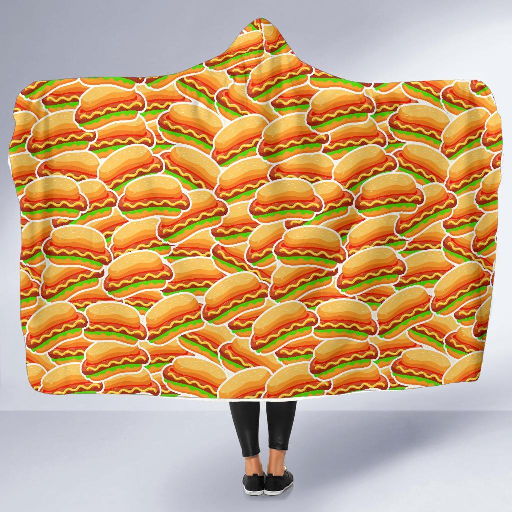 Print Pattern Hot Dog Hooded Blanket-grizzshop