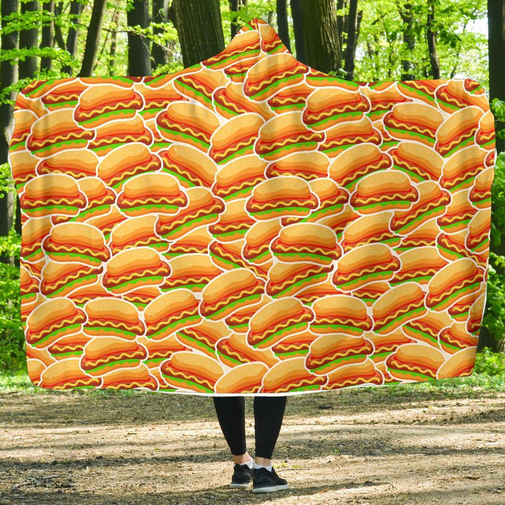 Print Pattern Hot Dog Hooded Blanket-grizzshop