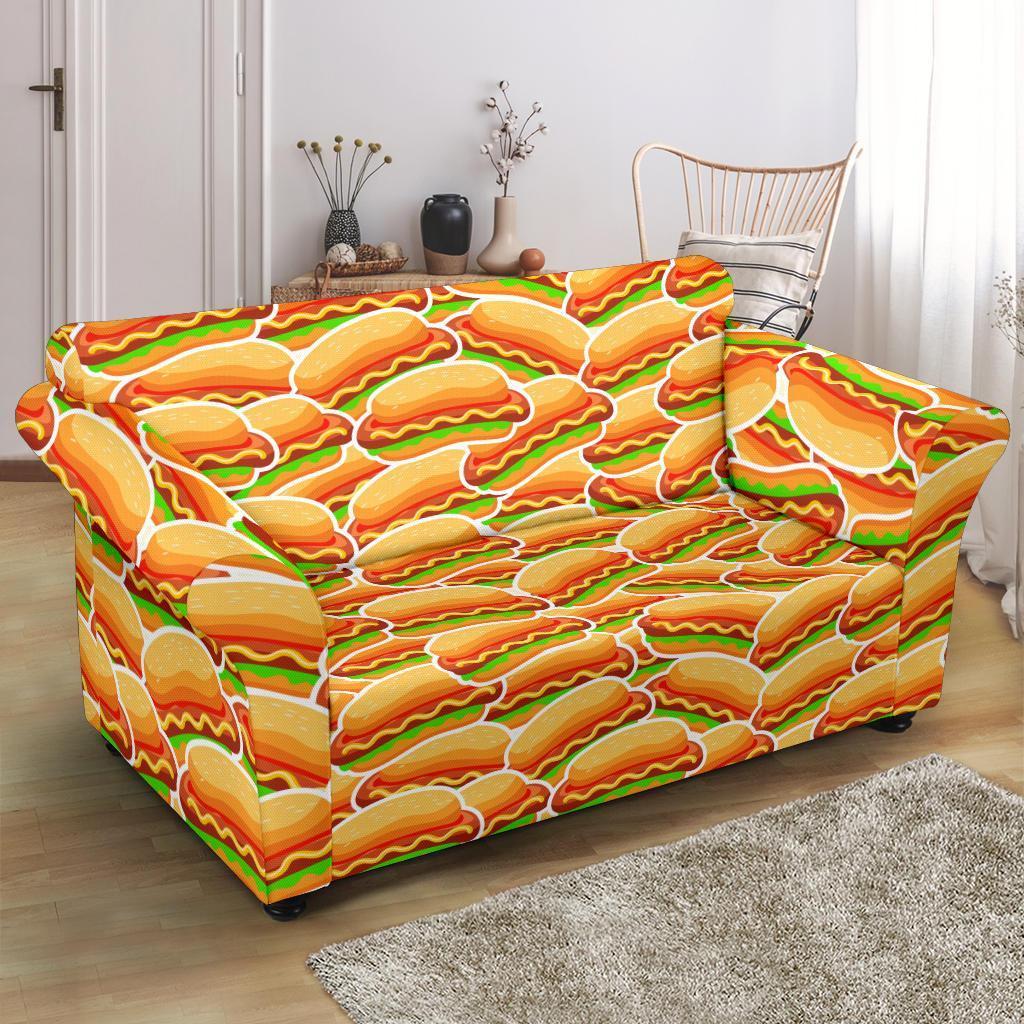 Print Pattern Hot Dog Loveseat Cover-grizzshop