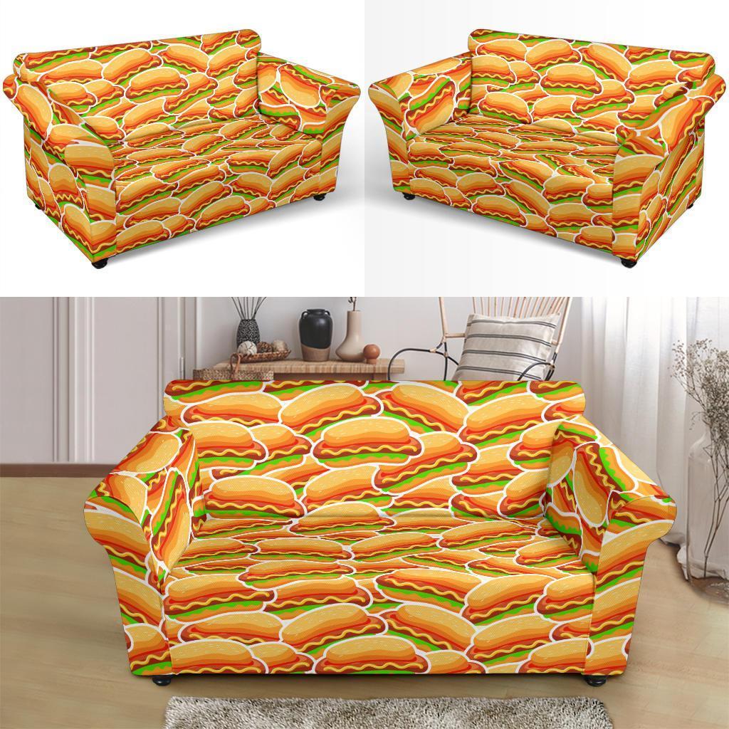 Print Pattern Hot Dog Loveseat Cover-grizzshop