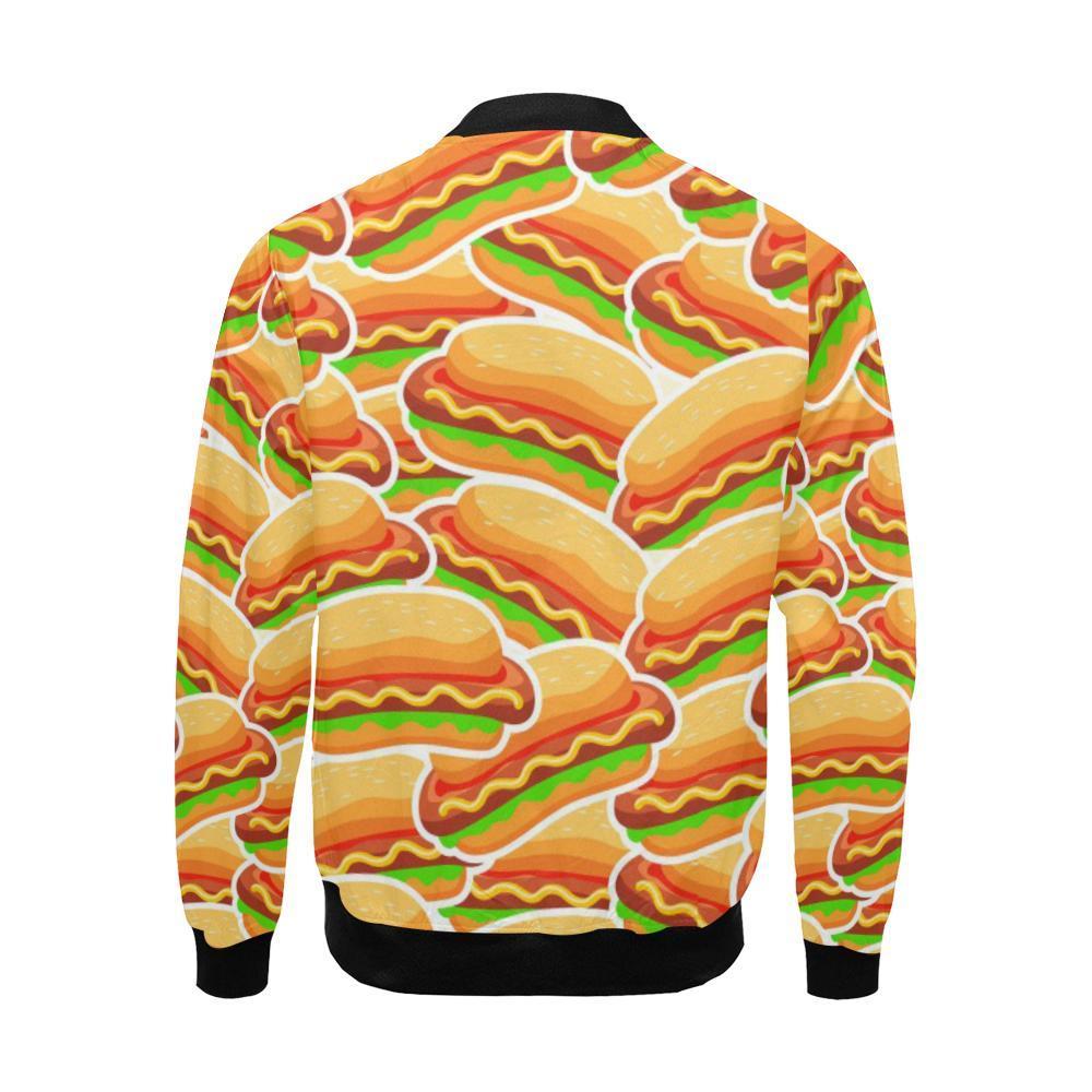 Print Pattern Hot Dog Men's Bomber Jacket-grizzshop