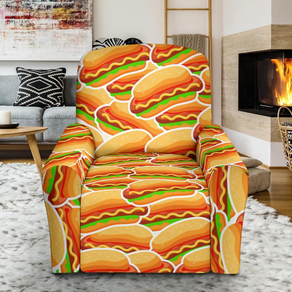 Print Pattern Hot Dog Recliner Cover-grizzshop