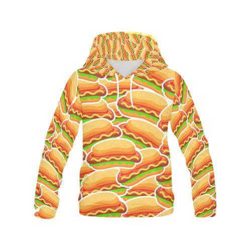 Print Pattern Hot Dog Women Pullover Hoodie-grizzshop