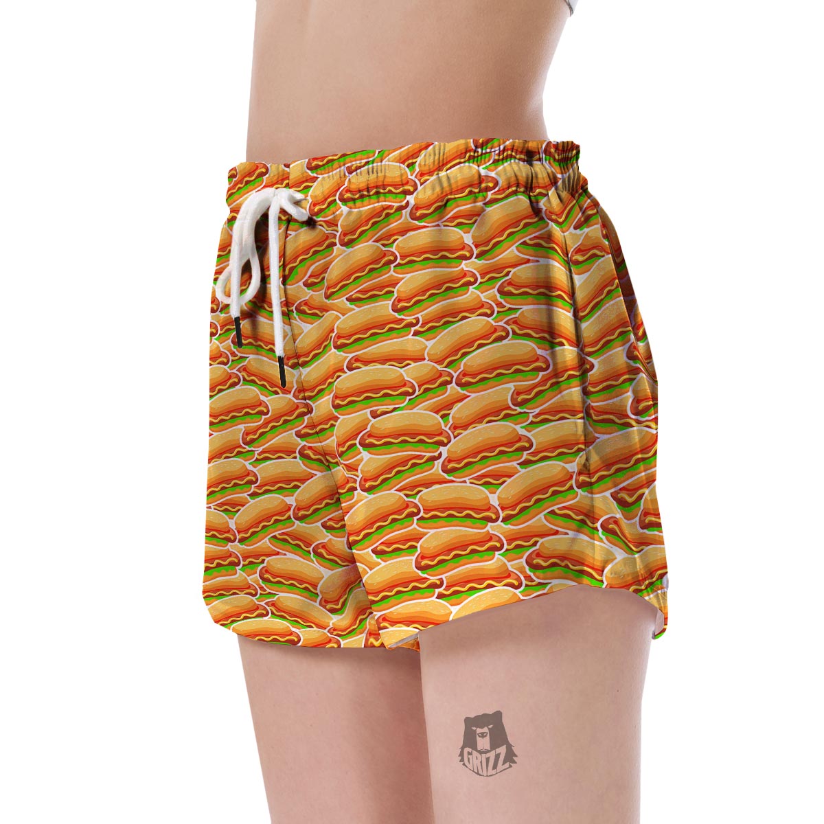 Print Pattern Hot Dog Women's Shorts-grizzshop