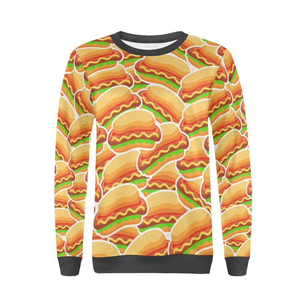 Print Pattern Hot Dog Women's Sweatshirt-grizzshop