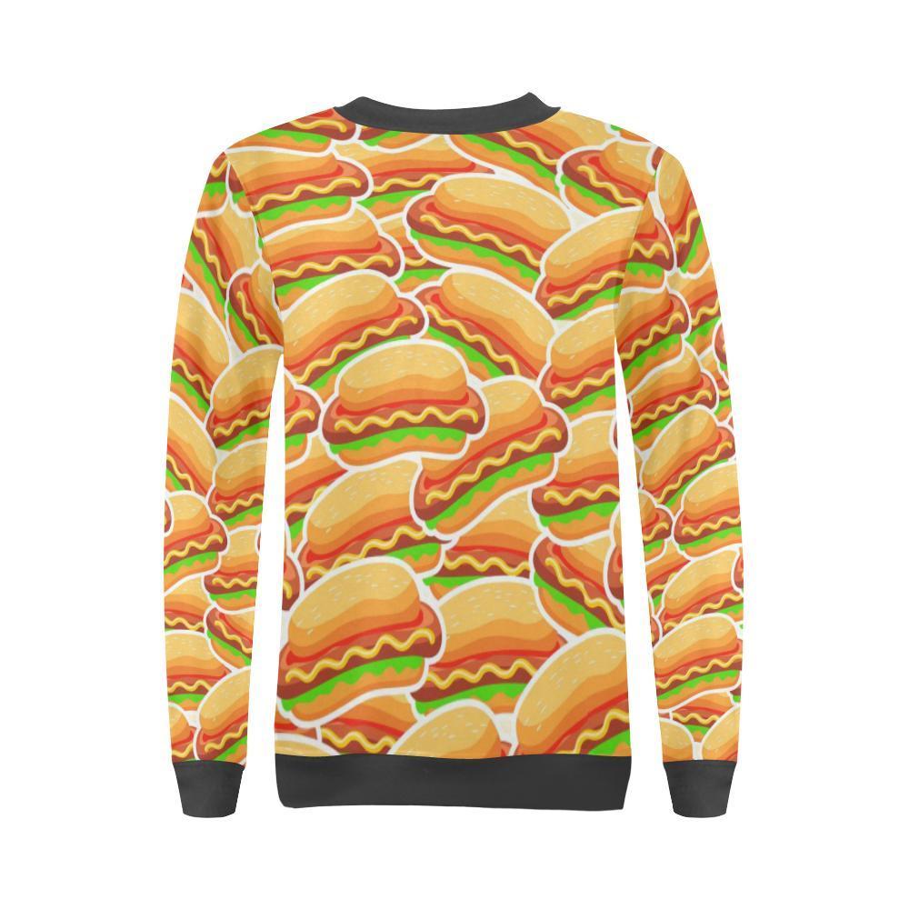 Print Pattern Hot Dog Women's Sweatshirt-grizzshop