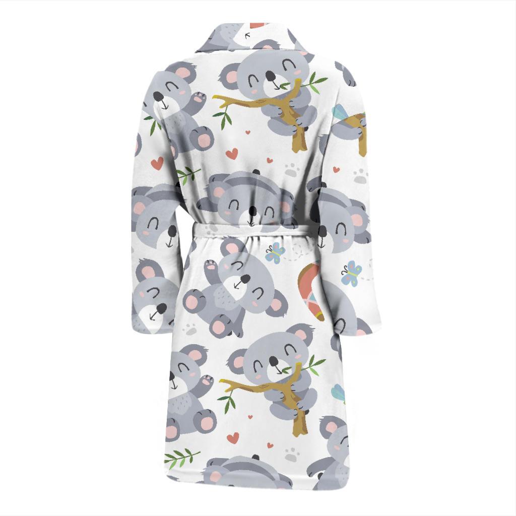 Print Pattern Koala Men Long Robe-grizzshop