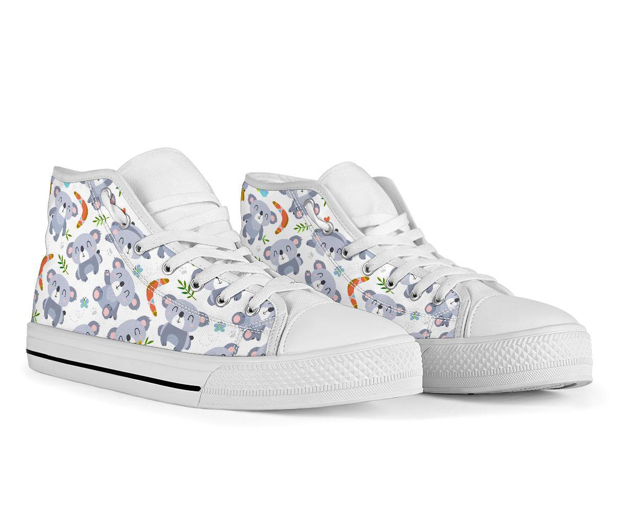 Print Pattern Koala Men Women's High Top Shoes-grizzshop